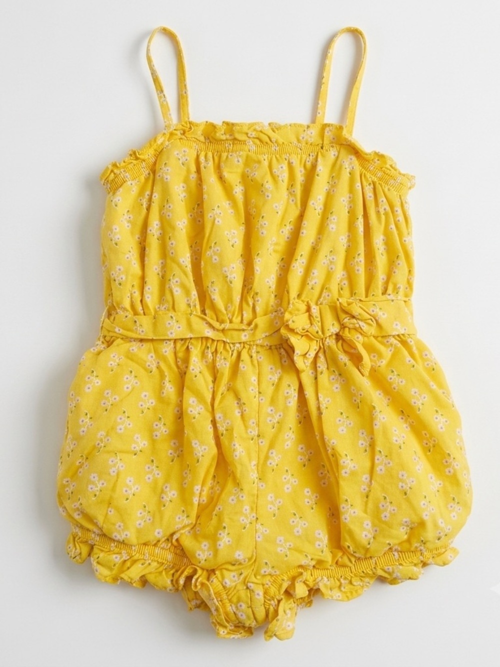 Janie and Jack Yellow Floral Bubble Romper SIZE 3